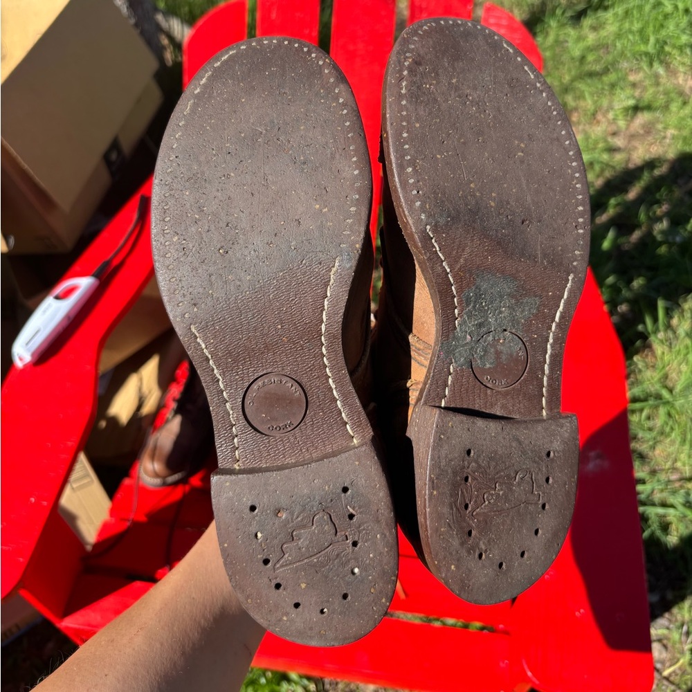 Red Wing Shoes Brown Leather Lace-Up Work Boots - Picture 4 of 6